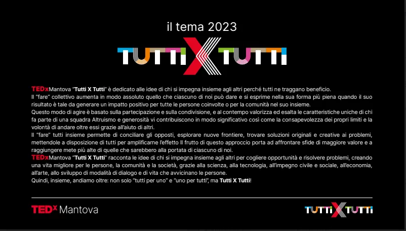 tema 2023 Tuttixtutti Tedx Mantova 